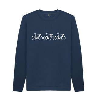 Navy Blue Printed Sweater Front