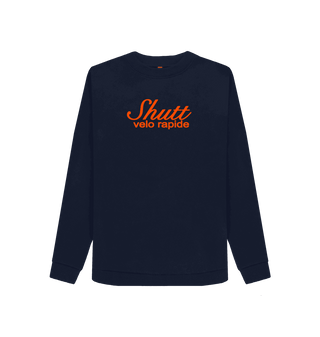 Navy Blue Printed Sweater Front