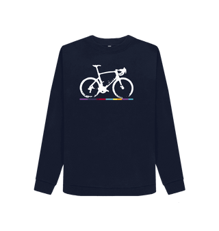 Navy Blue Printed Sweater Front