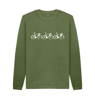 Khaki Printed Sweater Front